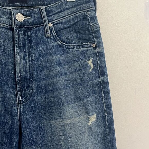 Mother Denim The Insider Crop Fray in Homebound Jeans Straight Leg Jeans Size 26 - Picture 12 of 16